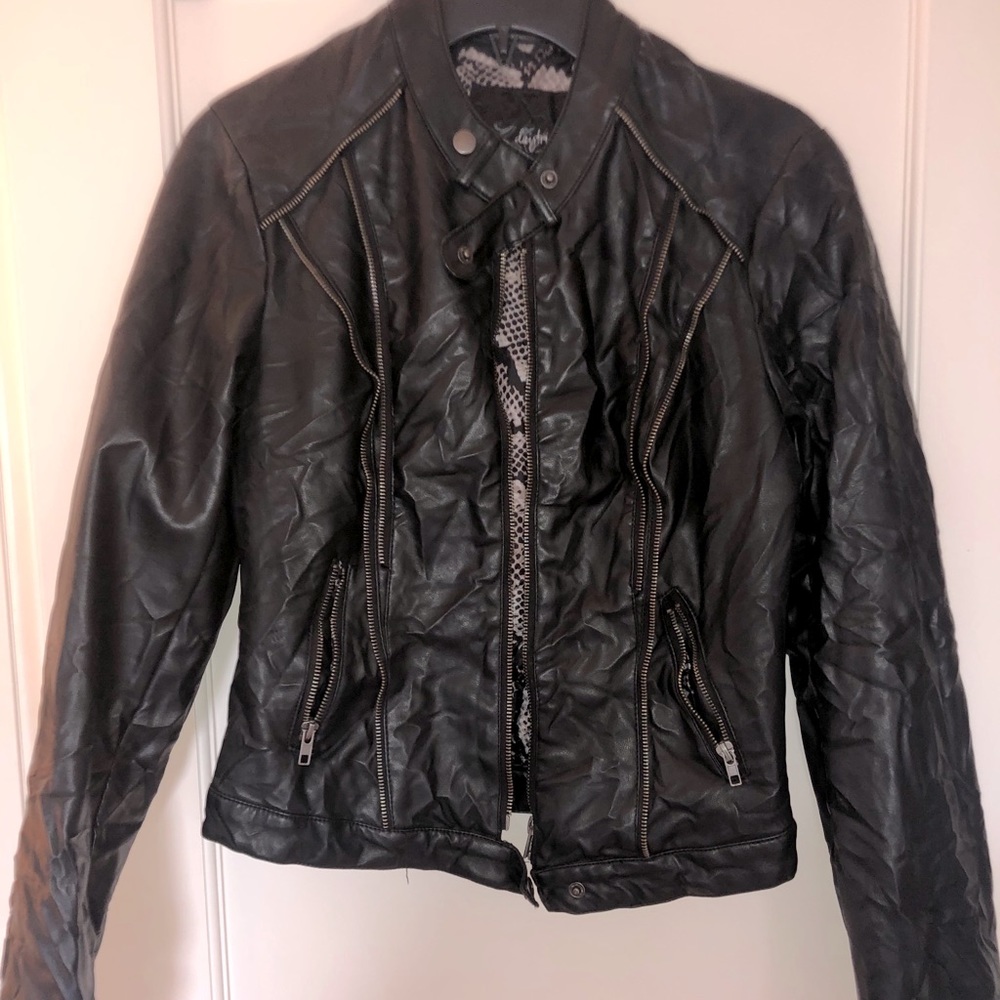 Day trip faux leather biker jacket